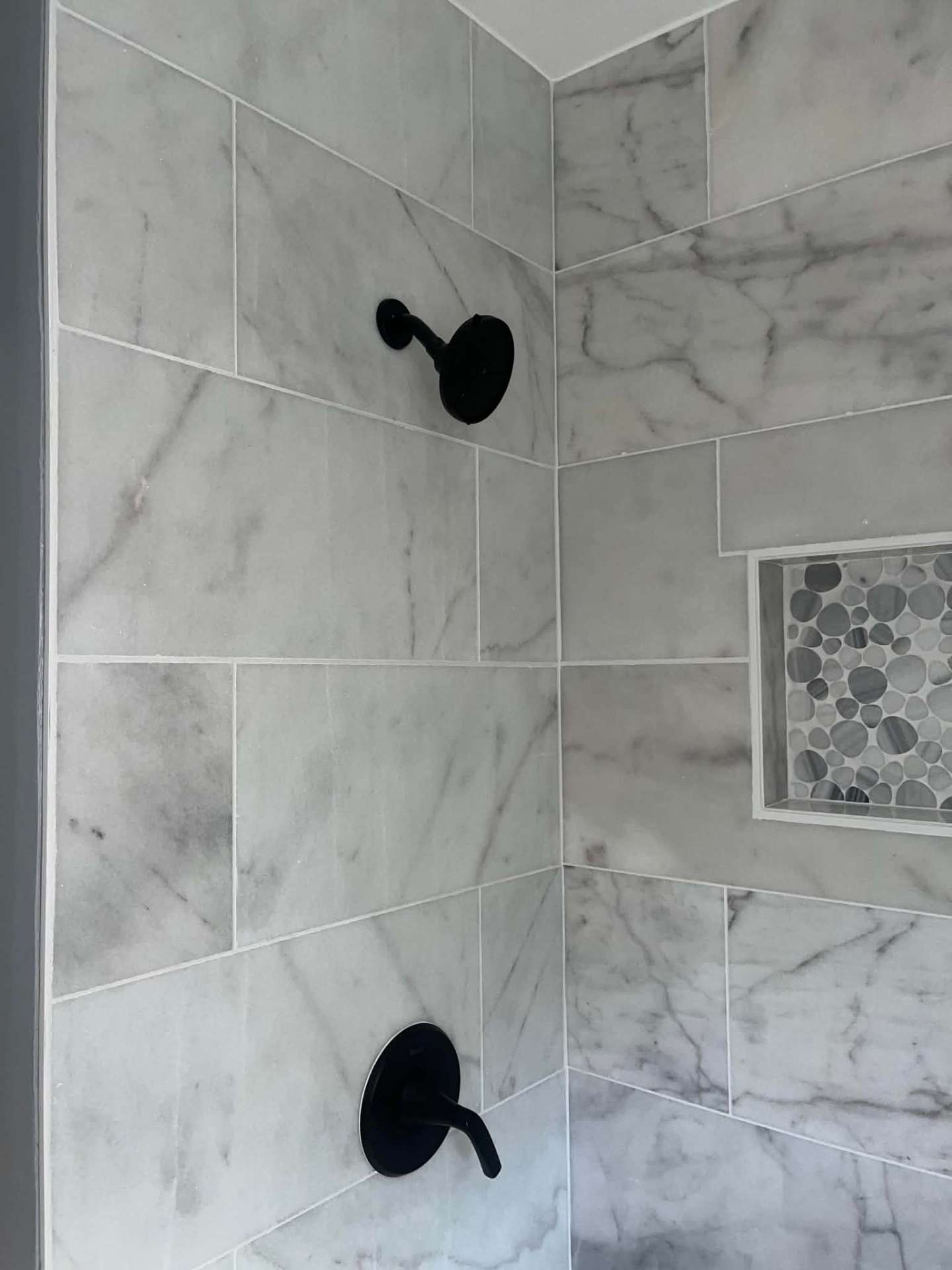 Marble shower tile